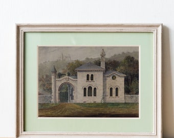 Alexander Jackson Davis 'Gate Lodge' | 19th Century Gothic Revival | Digital Art Print | Dark Academia & Housewarming Gift