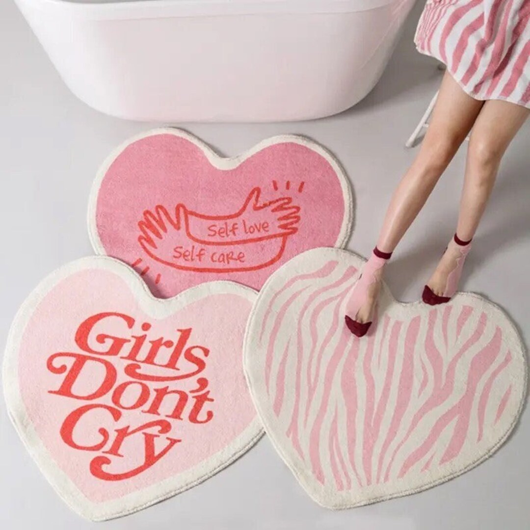 Tufted Rug, Self Love, Girls Dont Cry, Carpet, Heart, Pink, Barbie