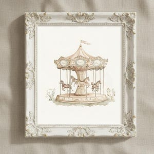 Vintage Karussel-Kinderzimmer-Kunst: Wunderliches Abenteuer Poster (Digitaler Download)