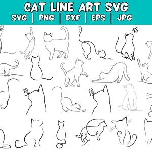 Gatto carino\Elegante gatto Line Art\SVG bianco e nero\Mega bundle SVG gatto minimalista, Clip art gatto gattino, disegno lineare, amante dei gatti Svg