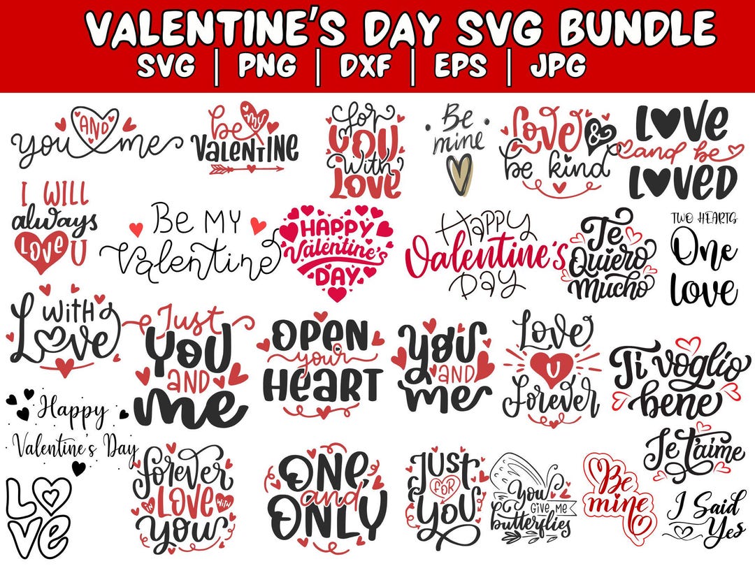 Valentine's Day SVG Bundle: Love Shirt Designs (digital Download) - Etsy