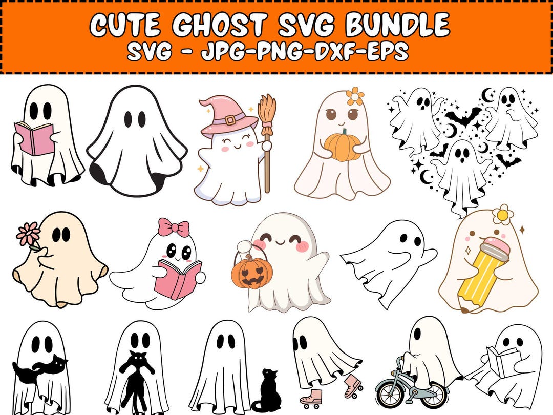 Ghost Halloween SVG Bundle, Retro Floral PNG (digital Download) - Etsy