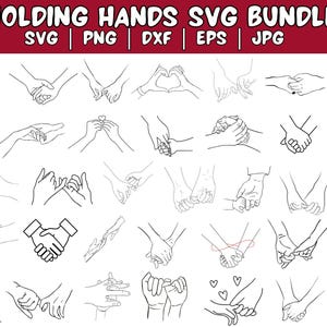 Holding Hands SVG, Pinky Hold, Love, SVG Cut File, Customize With Your Own Text, Add Names & Dates, Instant Download, Love Hands Design