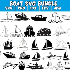 Boat SVG Bundle, Sail Boat Svg, Ship Svg, Speedboat Svg, Cruise Ship Svg, Boat PNG Bundle, Boat Clipart, Boat SVG Cut Files for Cricut
