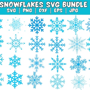 スノーフレーク SVG バンドル、デジタル ダウンロード用スノーフレーク、冬の SVG スノーフレーク ファイル、Cricut、Silhouette、Glowforge
