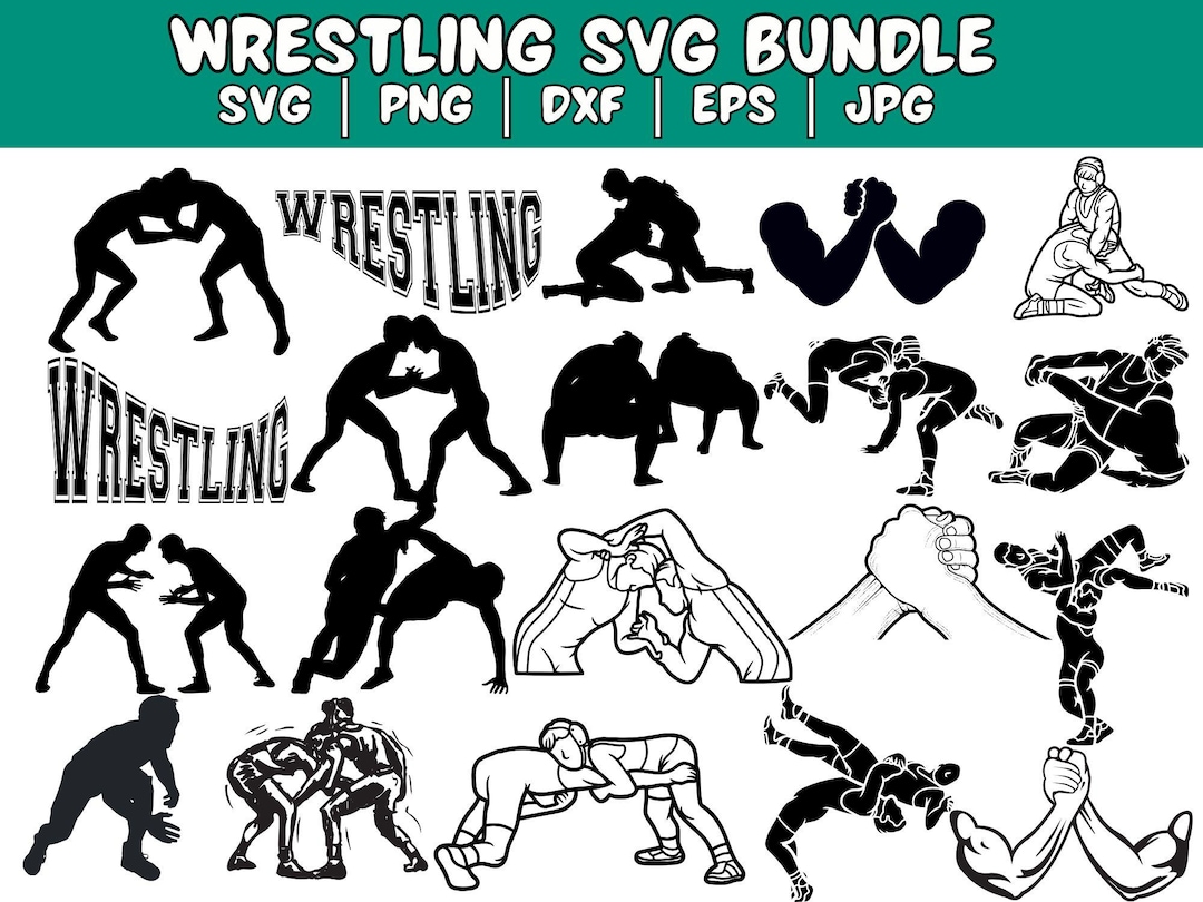 Wrestling SVG Bundle Wrestler Silhouette Clipart (digital Download) Etsy