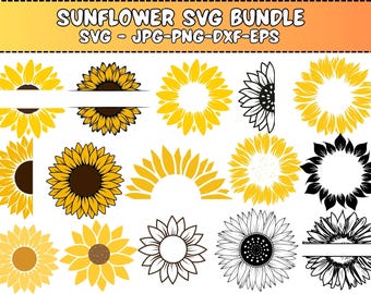 Girasol SVG, Girasol Cricut, Clipart de Girasol, Archivo de Corte de Girasol, Archivos SVG para Cricut, Silueta de Girasol, Flor Svg, Vector, Png