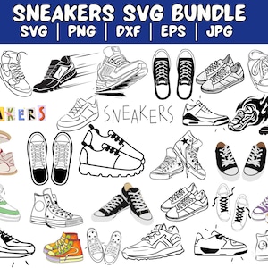 Sneaker Cut-Datei, Sneaker Clipart, Silhouette, Cricut, persönliche und kommerzielle Nutzung, Luft, INSTANT Download, DIGITALE Datei
