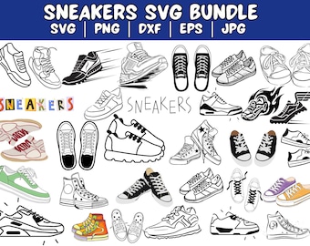 Sneaker SVG Bundle: Shoe Cut Files for Cricut, Silhouette (Digital Download)