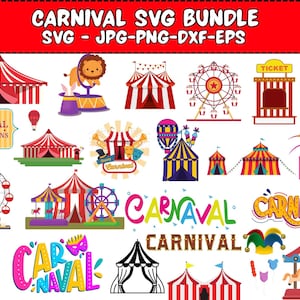 Karneval SVG Bundle: Zirkus Designs zum Basteln (digitaler Download