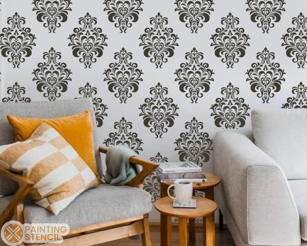 Damask Stencil , Home Living Stencil, Pattern Stencil, Stencil for ...