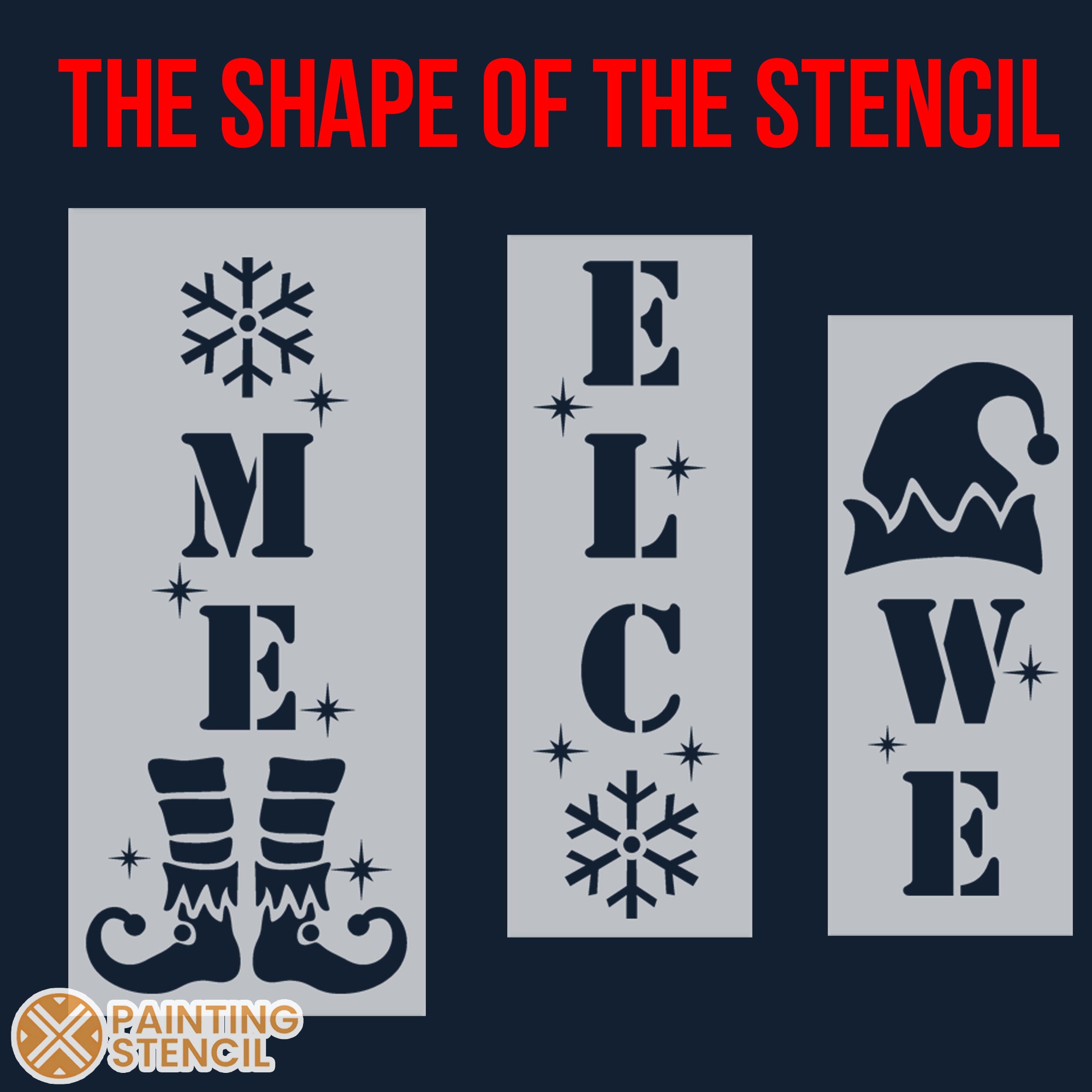 Elf Christmas Stencil Elf Christmas Sign Stencil Elf Etsy