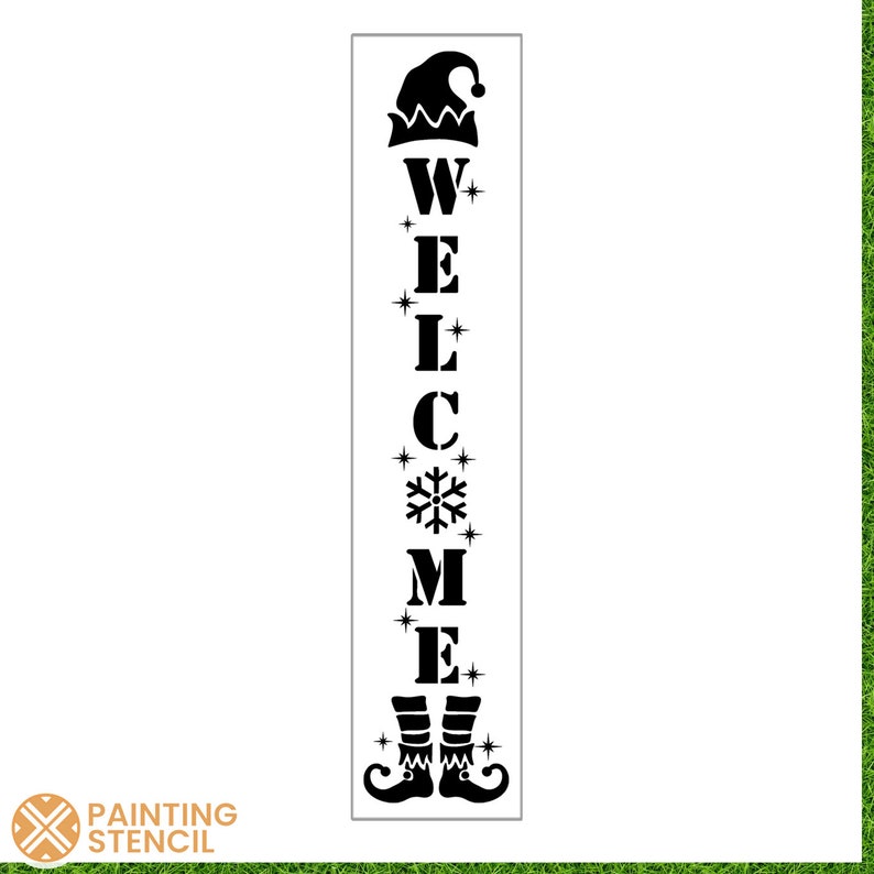 Elf Christmas Stencil, Elf Christmas Welcome Sign Stencil, Elf ...