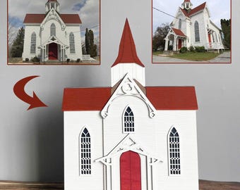 Custom Wooden House Replica, Personalized Home Model, Housewarming Gift, Replica of House , Custom Home Replica from Your Image