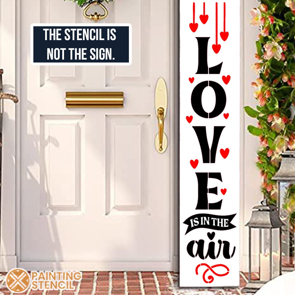 Funny Valentine's Day Wooden Porch Sign - 'Happy Valentine's Day' Leaner Stencil, 6x16 Inch Home Decor Gift - View #10