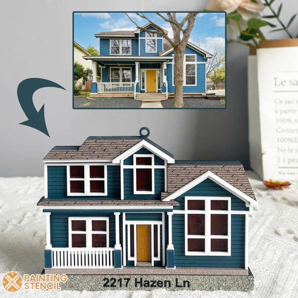 Old House Custom, Custom House Replica, Custom New Home Gift, Custom New Home Photo, Custom Miniature House, Custom Home Model