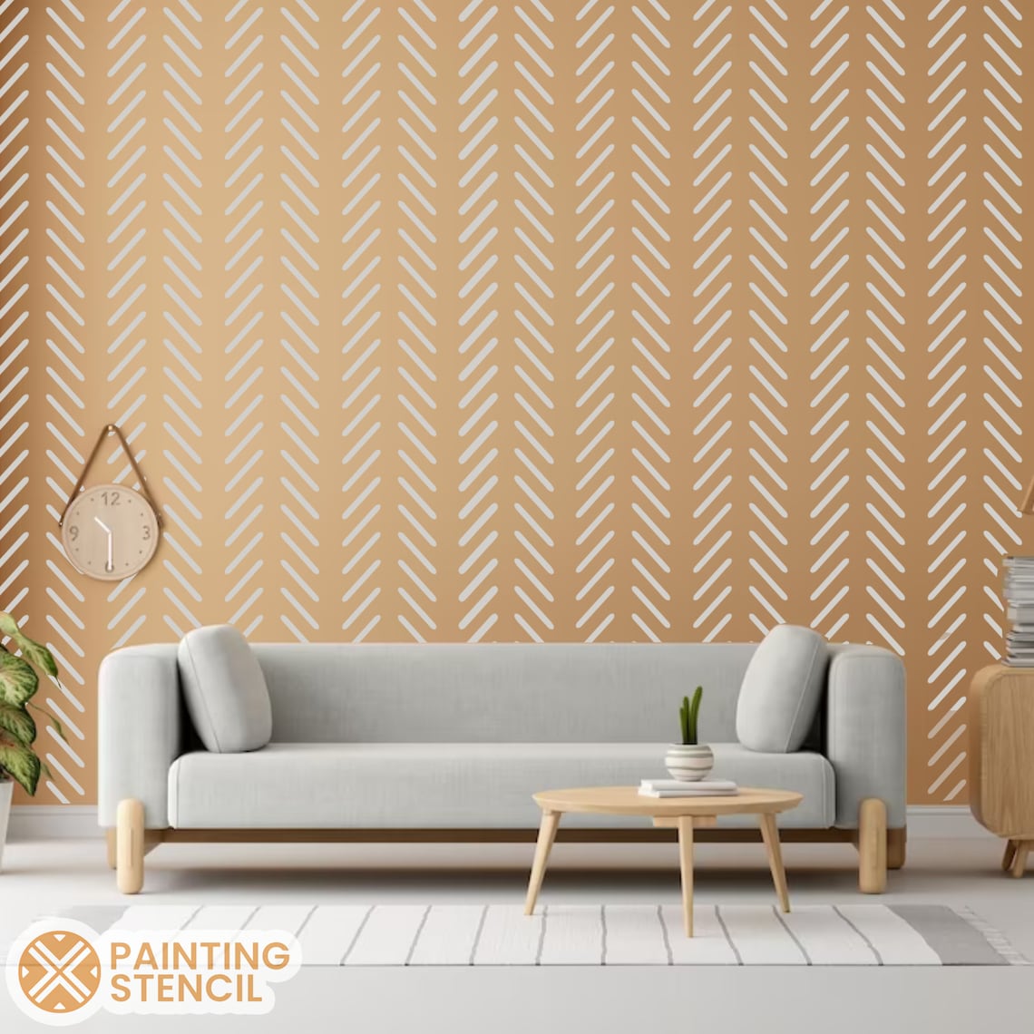Herringbone Stencil Large Wall Stencil Herringbone Stencil, Herringbone ...