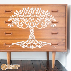 Celtic Tree Stencil,  Tree of Life Stencil, Stencil Tree, Large Tree of Life Stencil, Stencil for Furniture, Tree of Life Stencil