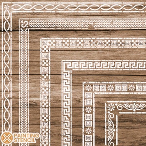 a4 Border Stencil Set, Border Stencils for Wood , Greek Border Stencil Set, Border Stencils for Furniture, Stencils for Furniture