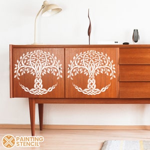 Celtic Tree Stencil, Large Wall Tree Heart Stencil, Tree of Life Stencil, 5 Tree of Life Stencil, Stencil for Furniture, Furniture Stencil