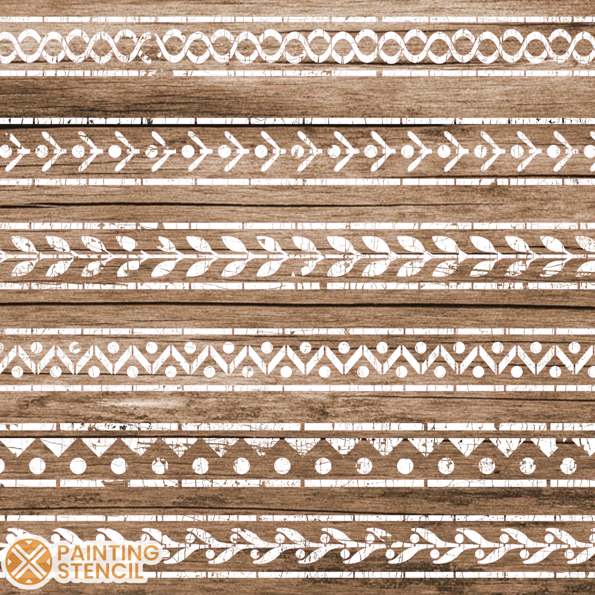 Border Stencil Set With Corners, Corner and Border Stencils, Victorian