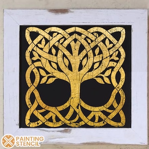 Large Wall Tree Heart Stencil, Celtic Tree Stencil,  Tree of Life Stencil, 5 Tree of Life Stencil, Stencil for Furniture, Stencil Tree