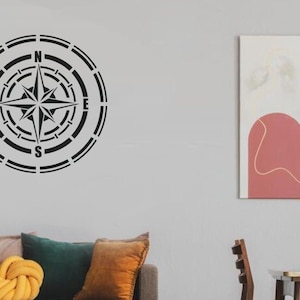 Reusable Compass Rose Stencil: Wall Decor Painting Stencil