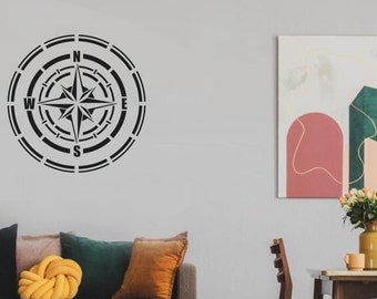 Reusable Compass Rose Stencil: Wall Decor Painting Stencil