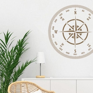 Compass Rose Stencil, Compass Stencil Reusable Compass Painting Stencil Wall Decor Stencil  , Large Wall & Floor Painting Stencil
