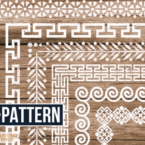 Border Stencils for Wood , Greek Key Stencil, Greek Border Stencil Set, Border Stencils for Furniture, Stencils for Furniture
