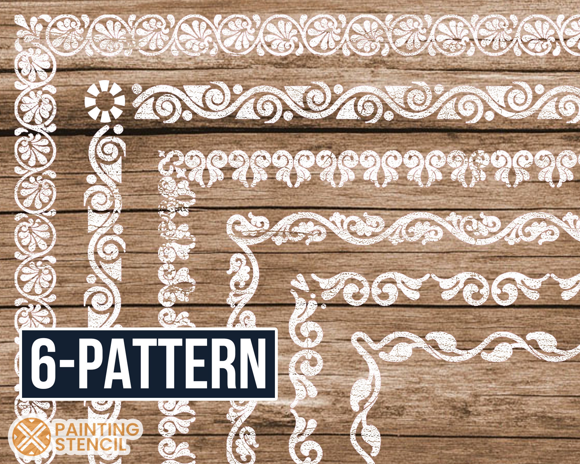 Pochoirs bordure fleurie, pochoirs bordure pour bois, ensemble de pochoirs bordure grecque, pochoir bordures décoratives grecques, pochoirs bordure po