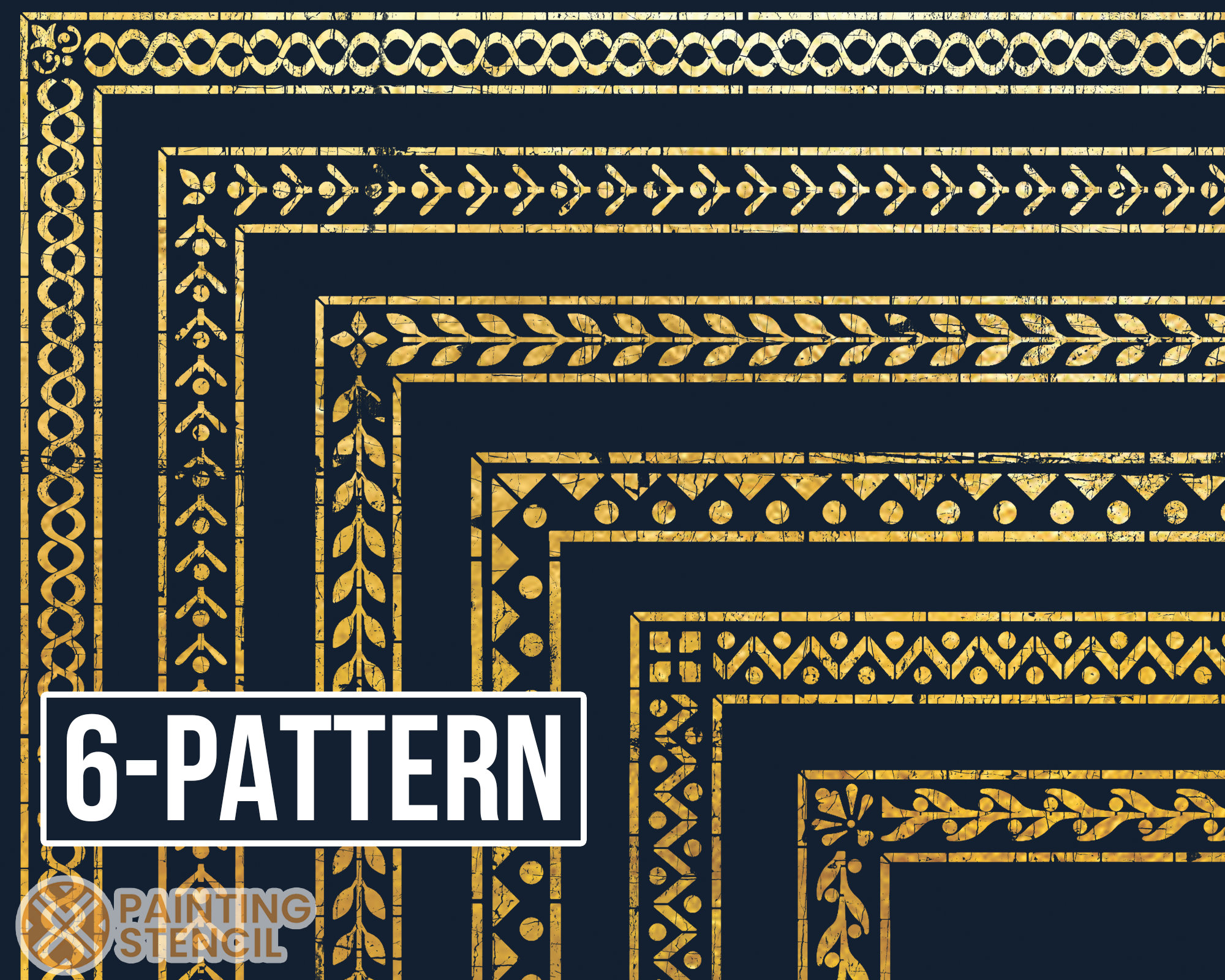 Border Stencil Set With Corners, Corner and Border Stencils, Victorian