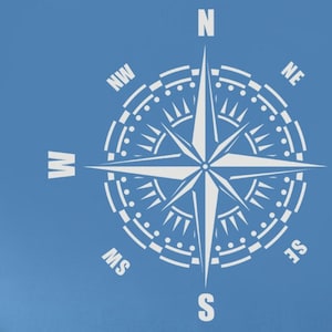 Compass Rose Stencil, Compass Stencil Reusable Compass Painting Stencil Wall Decor Stencil  , Beach Stencil, Reusable Stencil,