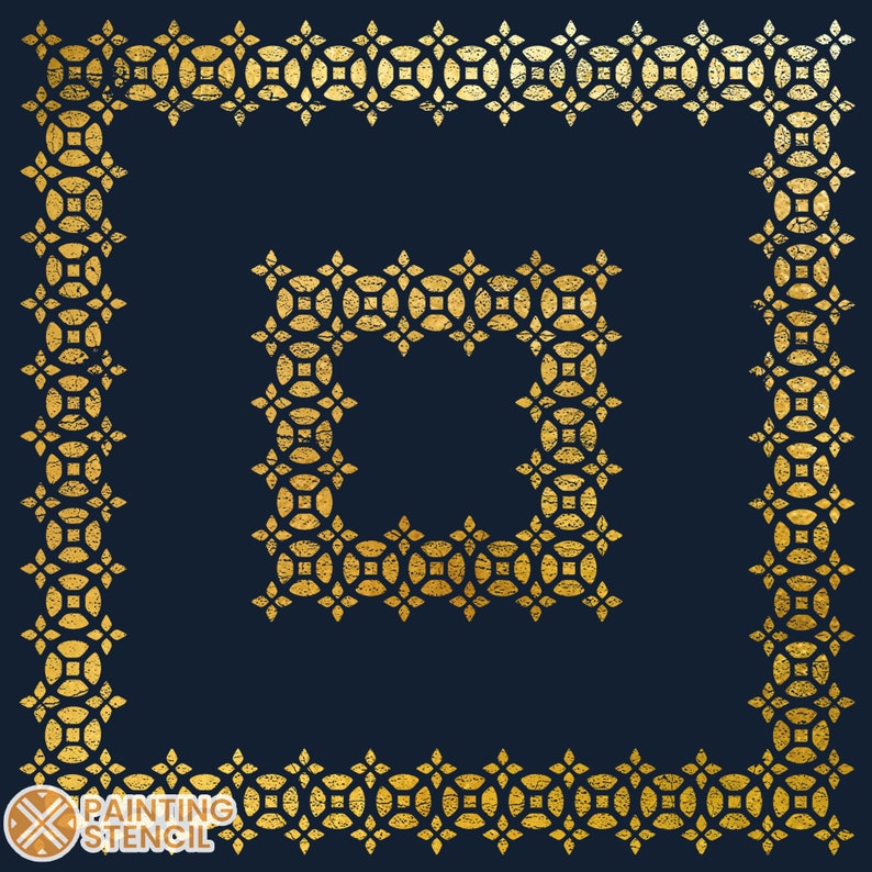 Large Victorian Corner Stencil , Victorian Border Stencil for Walls