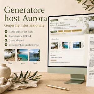 Generatore host Italia - guida digitale ospiti, PDF, template Airbnb Booking affitti brevi