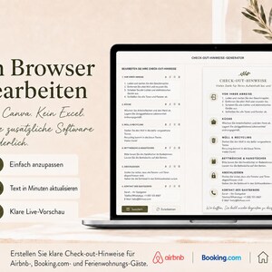 Airbnb Check-out-Checklisten-Generator | Bearbeitbarer Abreiseleitfaden für Gäste, druckbares PDF & digitale HTML-Datei bild 3