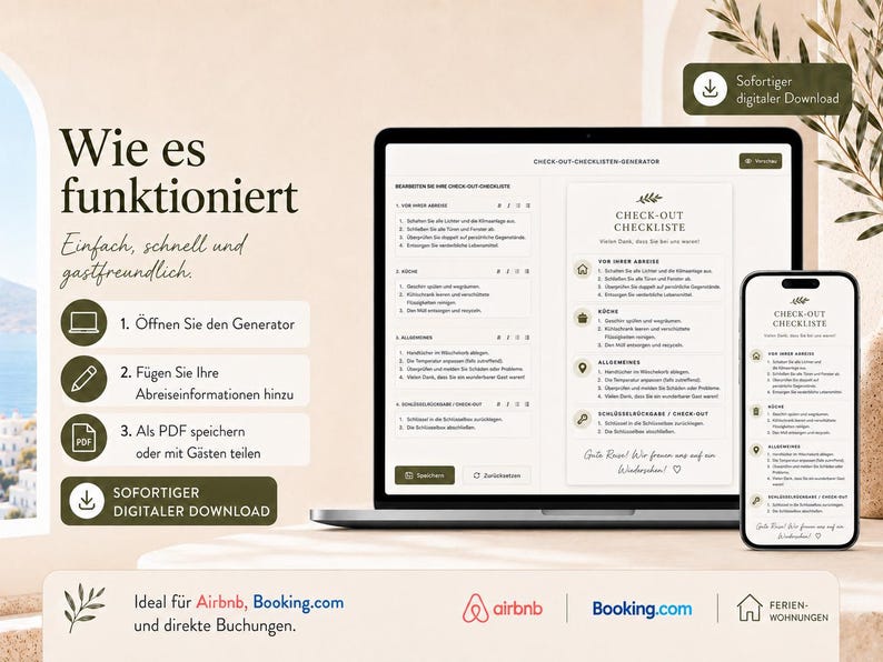 Airbnb Check-out-Checklisten-Generator | Bearbeitbarer Abreiseleitfaden für Gäste, druckbares PDF & digitale HTML-Datei bild 10