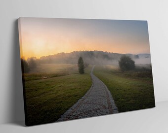 Summer Sunrise Canvas Print, Nature Canvas Painting, Nature Landscape Canvas Art, Large Landscape Canvas Wall Art, Modern Home Decor