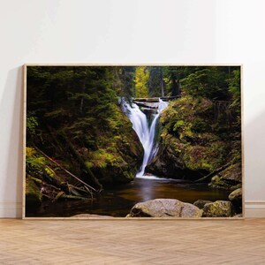 Original Waterfall Landscape Photography Print, Mountain Waterfall Landscape, Photo Landscape Print, Nature Wall Art, Original Artwork,