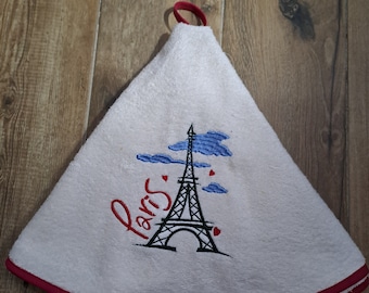 Essuie mains en coton éponge tour Eiffel de diamètre 65 cm