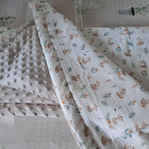 Personalized Spring-Summer Baby Blanket/Embroidered Baby Blanket/Double Gauze Blanket/Birth Gift/Baby Shower