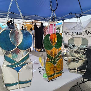 Stained glass female body with lingerie