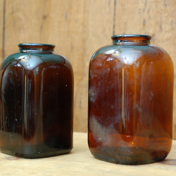 Vintage Amber Glass Snuff Bottles