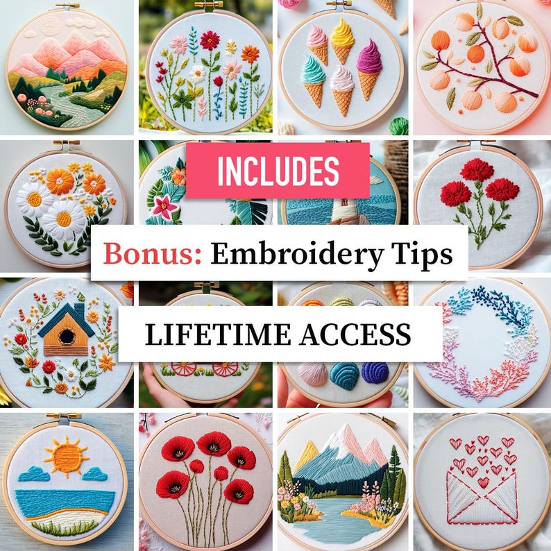 WHOLE SHOP Bundle, Hand Embroidery Pattern PDF, Hand Embroidery Design, current and future designs, Lifetime access, Instant Download image 7