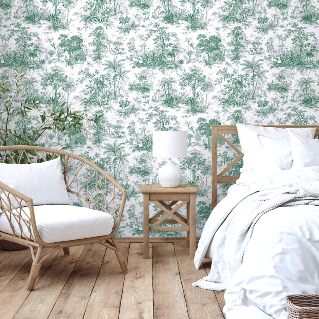 Modern Toile Wallpaper 3D Textured Wallcovering Large 178 Sq Etsy