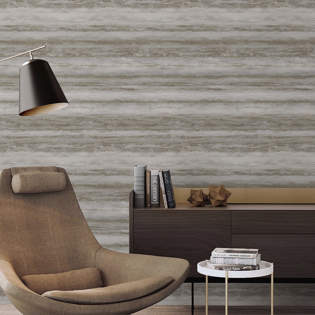 Modern Embossed Gray Brown Wallpaper, Home Wall Decor, Aesthetic