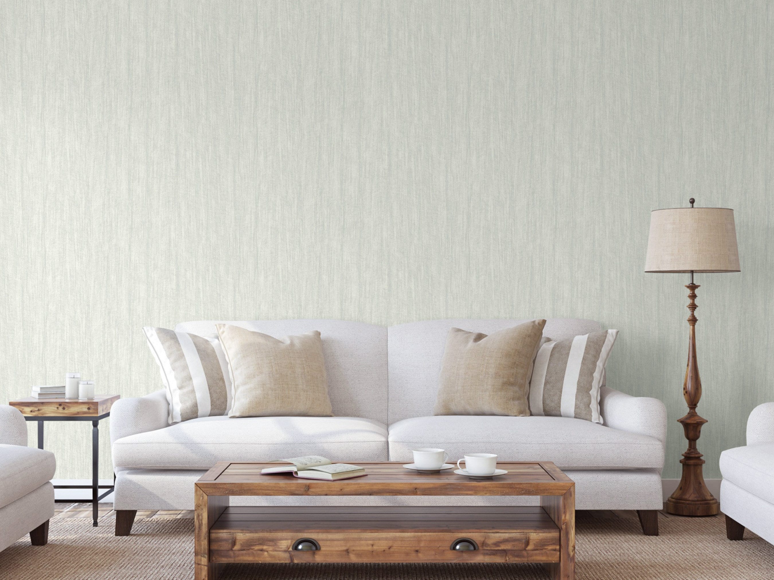 Modern Ivory Grasscloth Wallpaper, Embossed Textured Wallpaper, Large