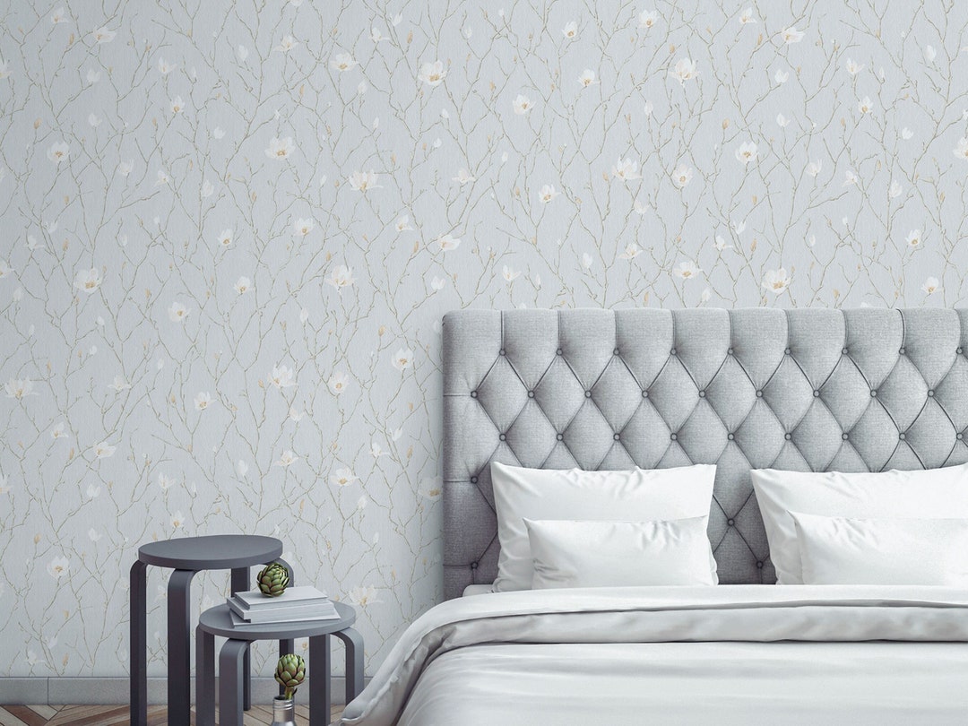 Modern Embossed Sparkled Gray Wallpaper Home Wall Decor Etsy