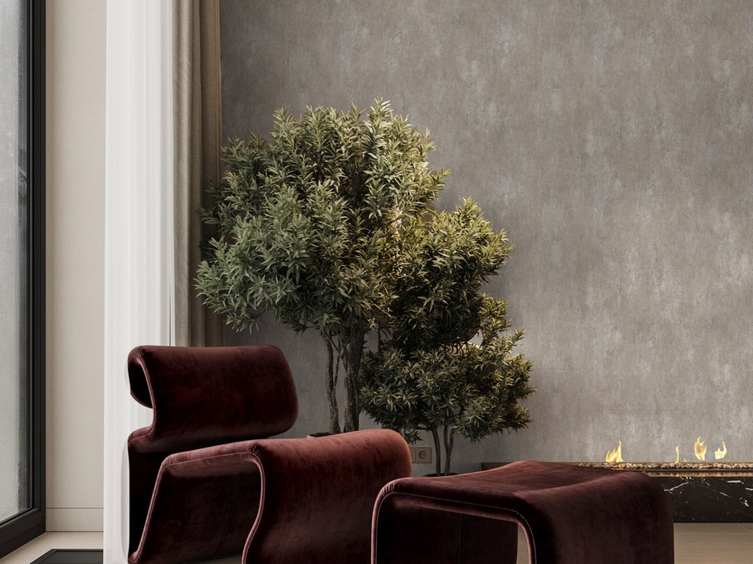 Modern Light Gray Embossed Wallpaper Home Wall Decor Etsy