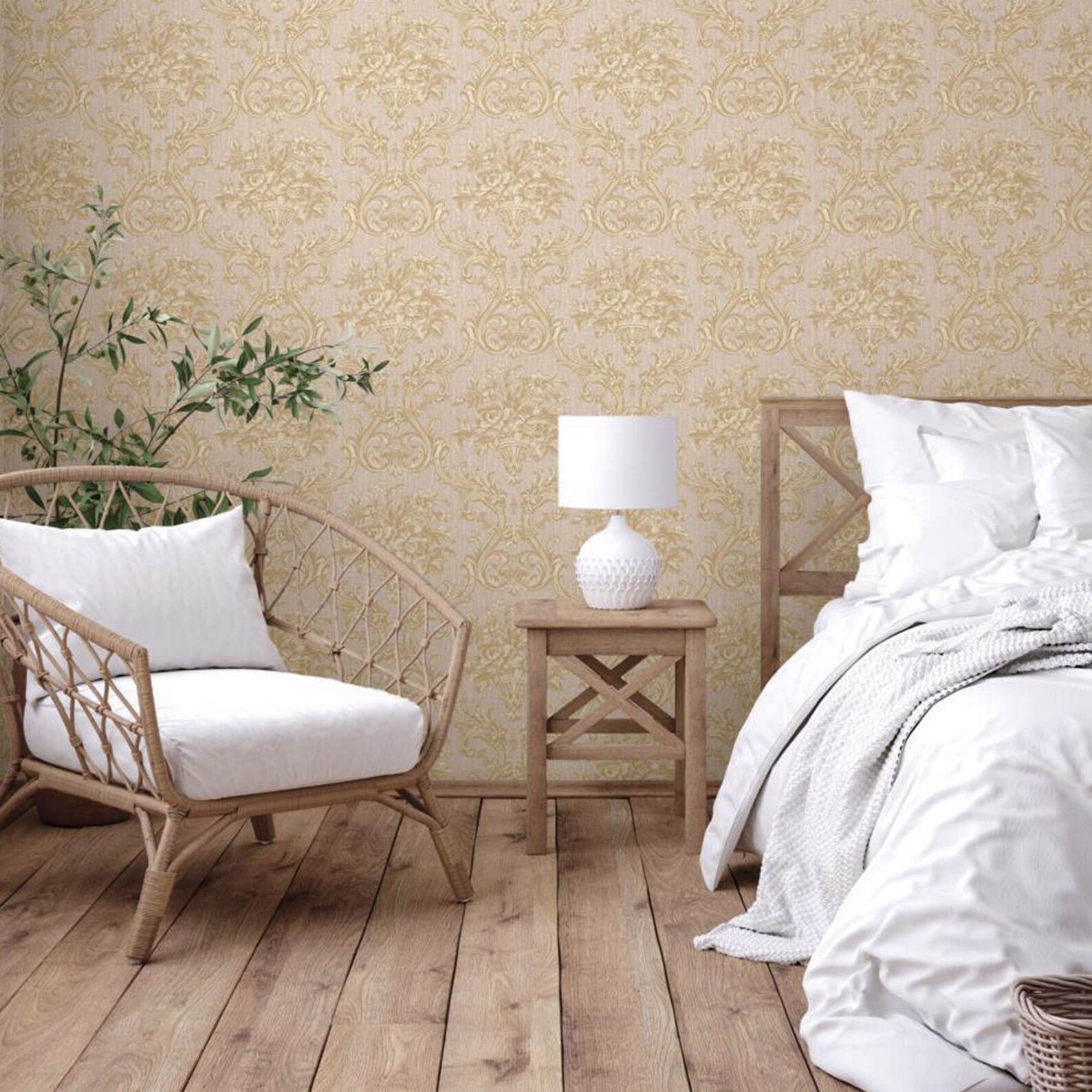 Stunning Textured Floral Wallpaper For Apartment Decor image
